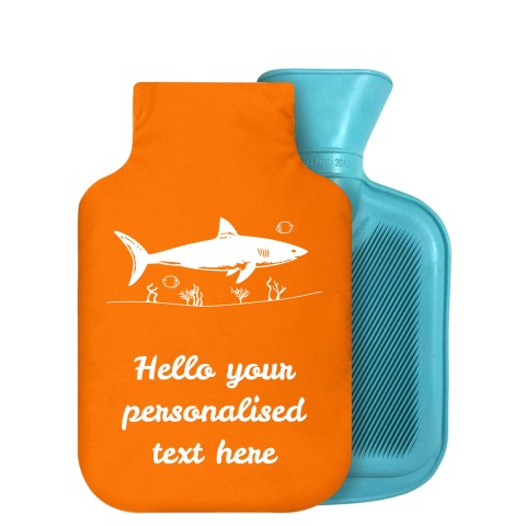 800ml (Shark Icon) Burnt Orange Soft Velvet Polyester Fabric Removable Cover (Personalised with Text)