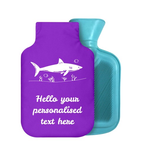 800ml (Shark Icon) Purple Soft Velvet Polyester Fabric Removable Cover (Personalised with Text)