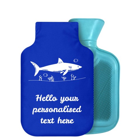 800ml (Shark Icon) Royal Blue Soft Velvet Polyester Fabric Removable Cover (Personalised with Text)