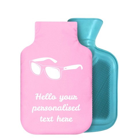 800ml (Sunglasses Icon) Baby Pink Soft Velvet Polyester Fabric Removable Cover (Personalised with Text)