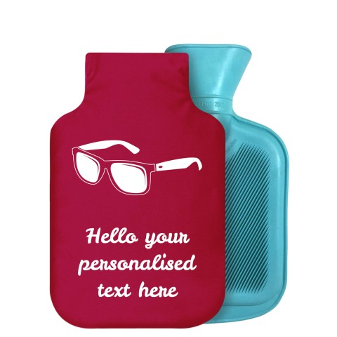 800ml (Sunglasses Icon) Burgundy Soft Velvet Polyester Fabric Removable Cover (Personalised with Text)