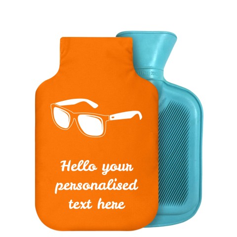800ml (Sunglasses Icon) Burnt Orange Soft Velvet Polyester Fabric Removable Cover (Personalised with Text)