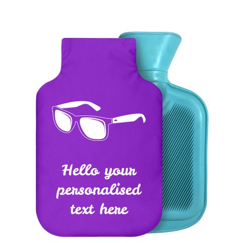 800ml (Sunglasses Icon) Purple Soft Velvet Polyester Fabric Removable Cover (Personalised with Text)