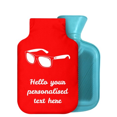 800ml (Sunglasses Icon) Red Soft Velvet Polyester Fabric Removable Cover (Personalised with Text)