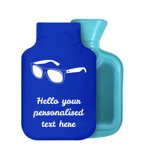 800ml (Sunglasses Icon) Royal Blue Soft Velvet Polyester Fabric Removable Cover (Personalised with Text)