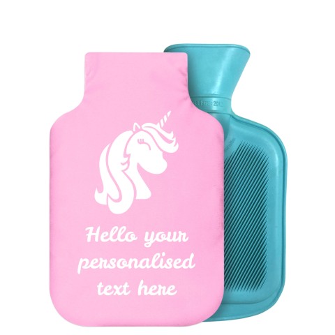 800ml (Unicorn Icon) Baby Pink Soft Velvet Polyester Fabric Removable Cover (Personalised with Text)