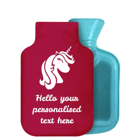 800ml (Unicorn Icon) Burgundy Soft Velvet Polyester Fabric Removable Cover (Personalised with Text)