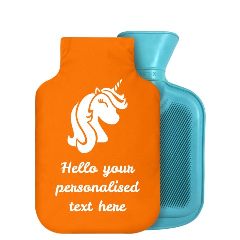 800ml (Unicorn Icon) Burnt Orange Soft Velvet Polyester Fabric Removable Cover (Personalised with Text)
