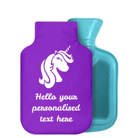800ml (Unicorn Icon) Purple Soft Velvet Polyester Fabric Removable Cover (Personalised with Text)