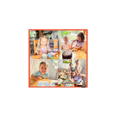 - Orange Fleece Fabric 80cm Square (Personalised with Text)