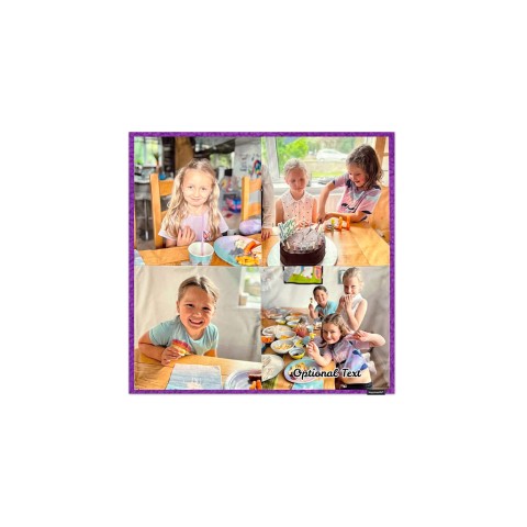 - Purple Fleece Fabric 80cm Square (Personalised with Text)