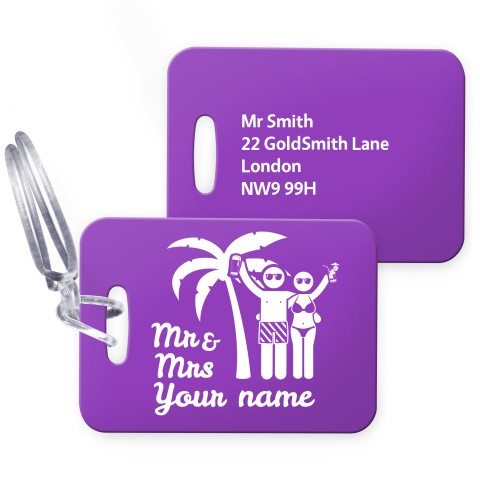 (10cm x 7cm) (Ms & Ms Cheers) Purple with Clear Loop (Personalised with Text)