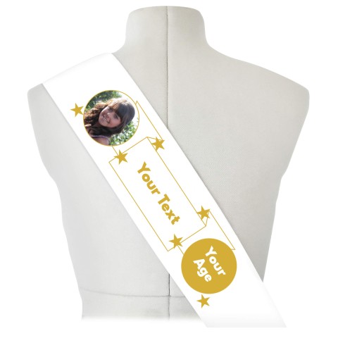 (180cm x 14cm) Gold Mock Suede Polyester Fabric (Personalised with Text)