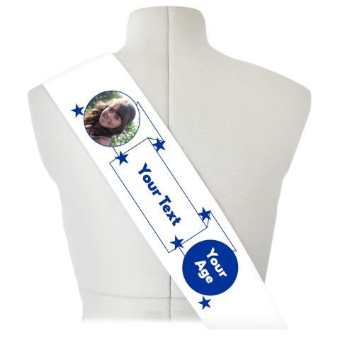 (180cm x 14cm) Royal Blue Mock Suede Polyester Fabric (Personalised with Text)