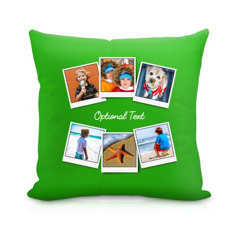(25cm Square) (Polaroid Style Photo Print) Bright Green Soft Velvet Polyester Fabric Scented (Organic Lavender Buds) (Optional Personalised Gift Text)