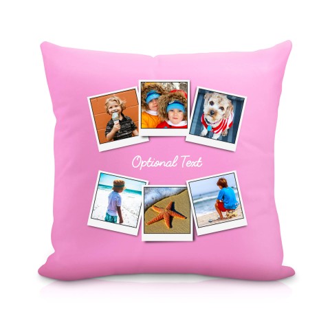 (25cm Square) (Polaroid Style Photo Print) Baby Pink Soft Velvet Polyester Fabric Scented (Organic Lavender Buds) with Removable Cover (Zip) (Optional Personalised Gift Text)