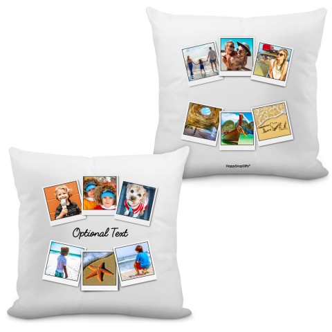 (Square 40cm) (Polaroid Style Photo Print) - White Soft Velvet Polyester Fabric with Organic Lavender (Personalised with Text)