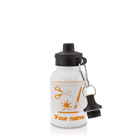 in White (400ml) with Screw Cap with Paint & Craft Icon Burnt Orange (Personalised with Text)