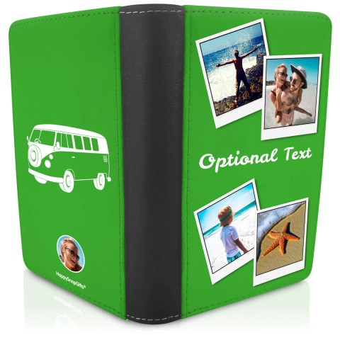 (UK Standard 21cm) (Camper Van Icon) Bright Green (Personalised with Text)