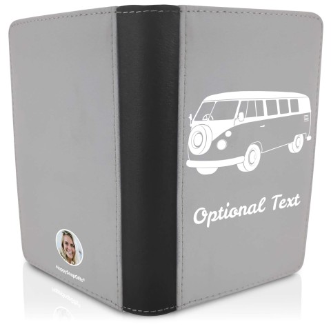 (UK Standard 21cm) (Camper Van Icon) (Grey) (Personalised with Text)