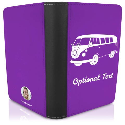 (UK Standard 21cm) (Camper Van Icon) - Purple (Personalised with Text)