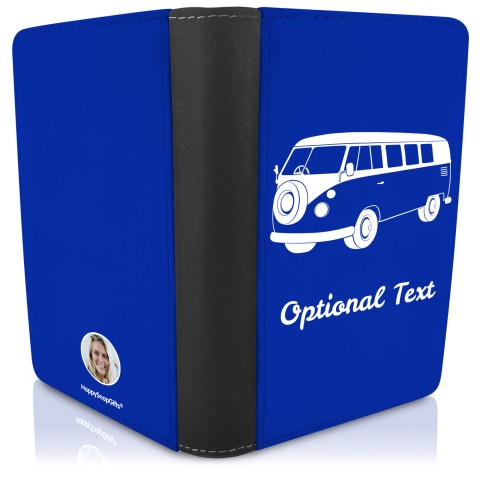 (UK Standard 21cm) (Camper Van Icon) - Royal Blue (Personalised with Text)