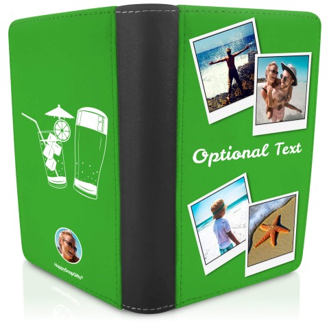 (UK Standard 21cm) (Drinks Icon) Bright Green (Personalised with Text)