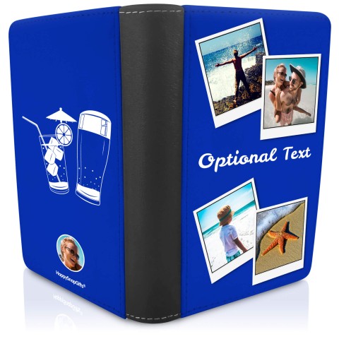 (UK Standard 21cm) (Drinks Icon) Royal Blue (Personalised with Text)