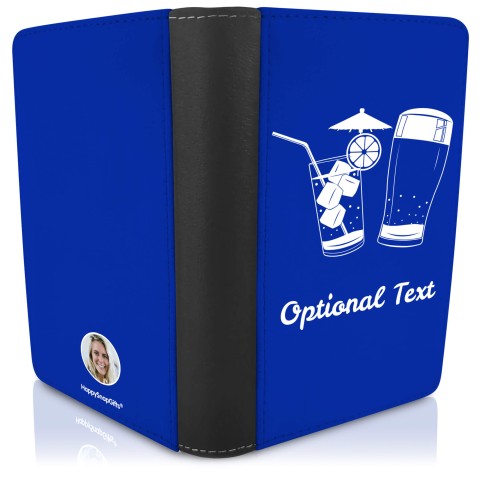 (UK Standard 21cm) (Drinks Icon) - Royal Blue (Personalised with Text)