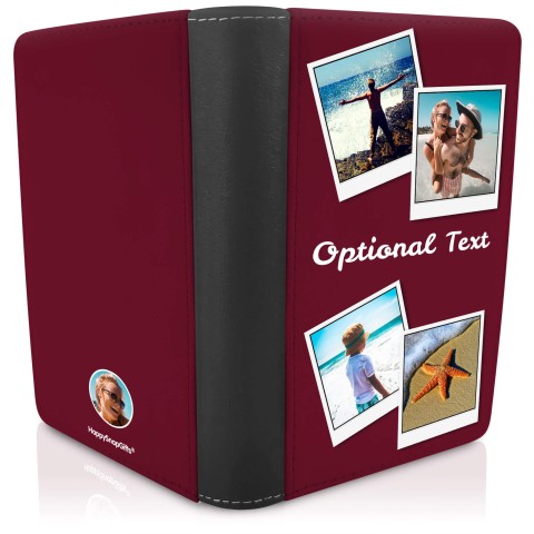 (UK Standard 21cm) (No Icon) Burgundy (Personalised with Text)