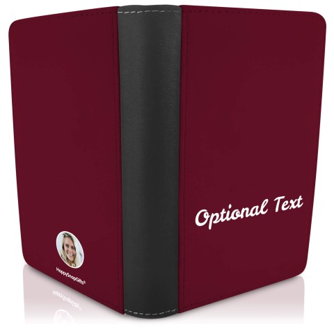 (UK Standard 21cm) (No Icon) Burgundy (Personalised with Text)