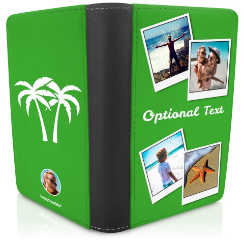 (UK Standard 21cm) (Palm Trees Icon) Bright Green (Personalised with Text)