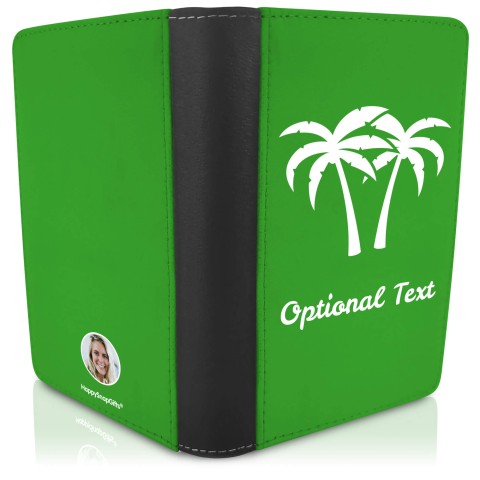 (UK Standard 21cm) (Palm Trees Icon) - Bright Green (Personalised with Text)