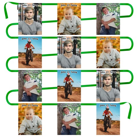 - 5 Metres with 12 Rectangle Flags (28cm) Mock Suede Polyester Fabric (Personalised with Text)