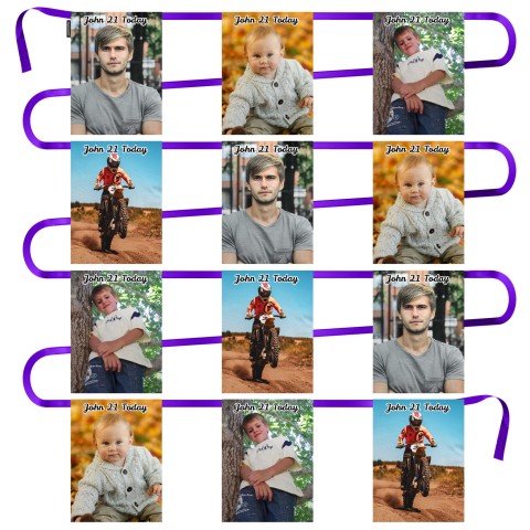- 5 Metres with 12 Rectangle Flags (28cm) Mock Suede Polyester Fabric (Personalised with Text)