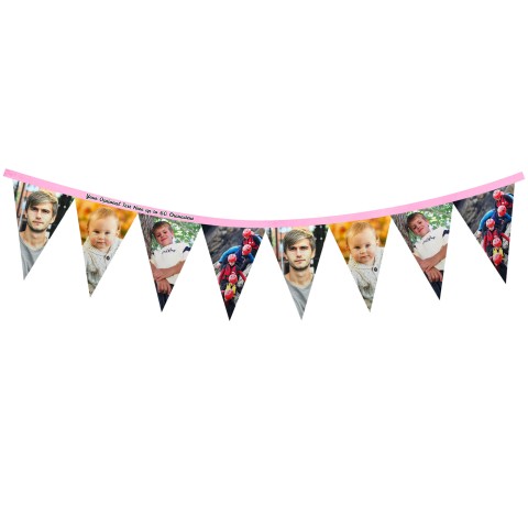- 1 Metre with 8 Flags (20cm) Baby Pink Mock Suede Polyester Fabric (Optional Personalised Gift Text)