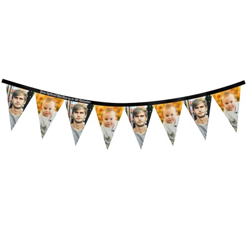 - 1 Metre with 8 Flags (20cm) Black Mock Suede Polyester Fabric (Optional Personalised Gift Text)