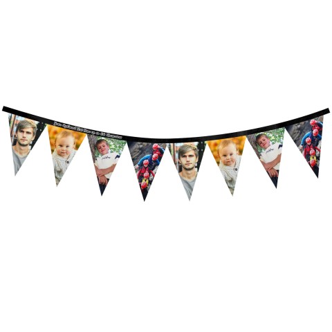 - 1 Metre with 8 Flags (20cm) Black Mock Suede Polyester Fabric (Optional Personalised Gift Text)