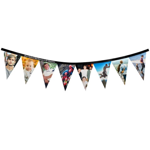 - 1 Metre with 8 Flags (20cm) Black Mock Suede Polyester Fabric (Optional Personalised Gift Text)
