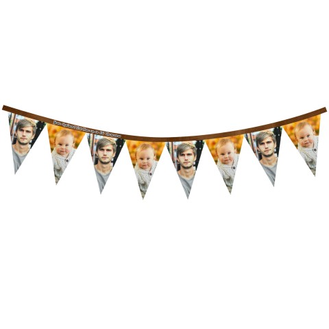 - 1 Metre with 8 Flags (20cm) Brown Mock Suede Polyester Fabric (Optional Personalised Gift Text)