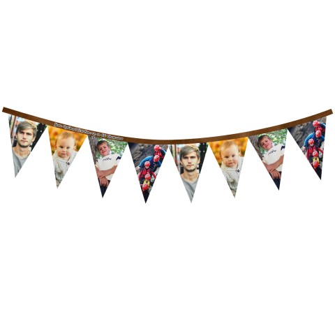 - 1 Metre with 8 Flags (20cm) Brown Mock Suede Polyester Fabric (Optional Personalised Gift Text)