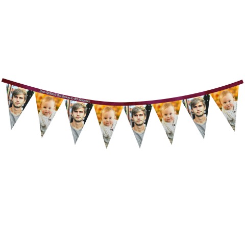 - 1 Metre with 8 Flags (20cm) Burgundy Mock Suede Polyester Fabric (Optional Personalised Gift Text)