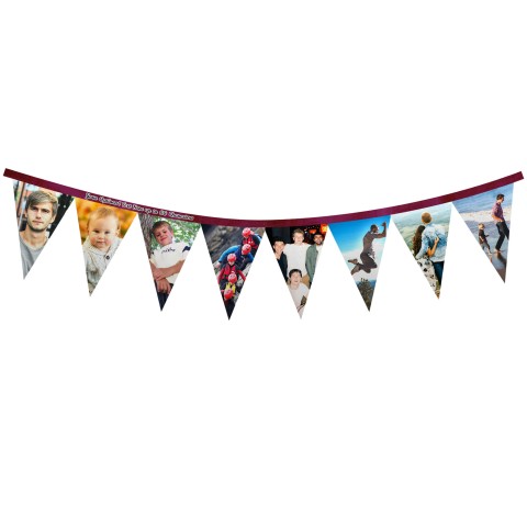 - 1 Metre with 8 Flags (20cm) Burgundy Mock Suede Polyester Fabric (Optional Personalised Gift Text)