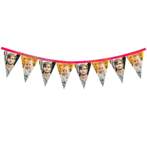 - 1 Metre with 8 Flags (20cm) Fuchsia Pink Mock Suede Polyester Fabric (Optional Personalised Gift Text)