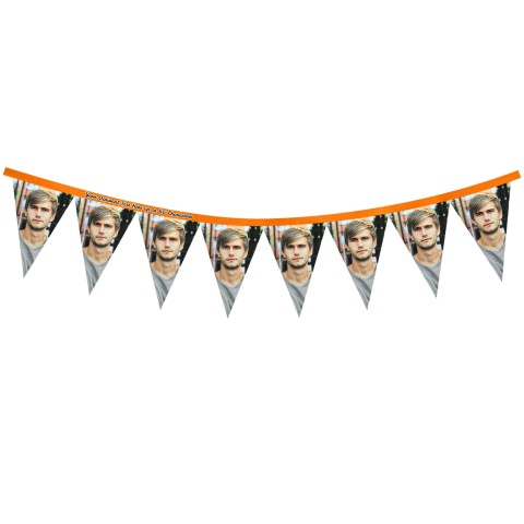 - 1 Metre with 8 Flags (20cm) Orange Mock Suede Polyester Fabric (Optional Personalised Gift Text)