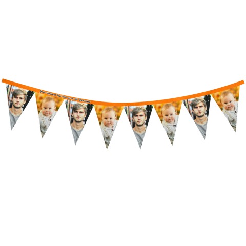 - 1 Metre with 8 Flags (20cm) Orange Mock Suede Polyester Fabric (Optional Personalised Gift Text)