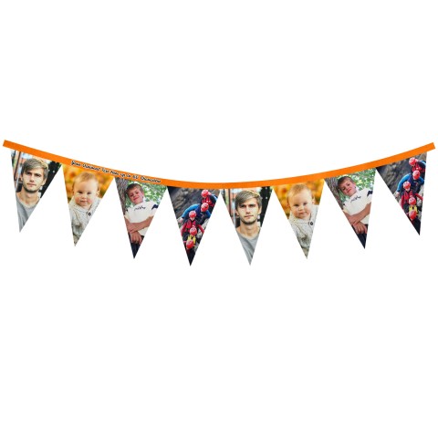 - 1 Metre with 8 Flags (20cm) Orange Mock Suede Polyester Fabric (Optional Personalised Gift Text)