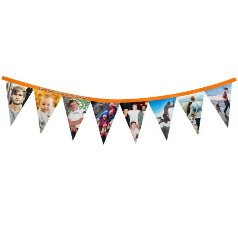 - 1 Metre with 8 Flags (20cm) Orange Mock Suede Polyester Fabric (Optional Personalised Gift Text)