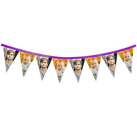 - 1 Metre with 8 Flags (20cm) Purple Mock Suede Polyester Fabric (Optional Personalised Gift Text)