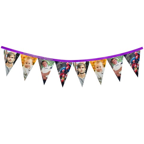 - 1 Metre with 8 Flags (20cm) Purple Mock Suede Polyester Fabric (Optional Personalised Gift Text)